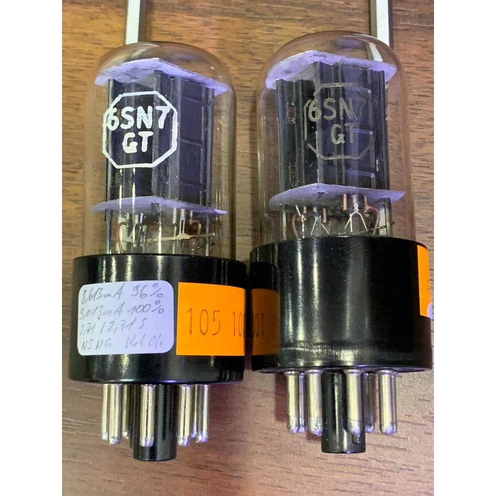 6SN7 6H8C Haltron VINTAGE Black Plate Matched Pair